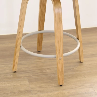 Otočná barová židle IBELINA - dub / béžová