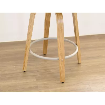 Otočná barová židle IBELINA - dub / béžová