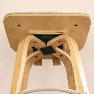 Otočná barová židle IBELINA - dub / béžová