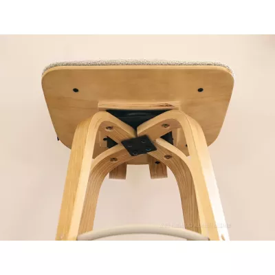 Otočná barová židle IBELINA - dub / béžová