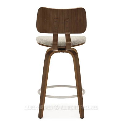 Otočná barová židle IBELINA - ořech / béžová