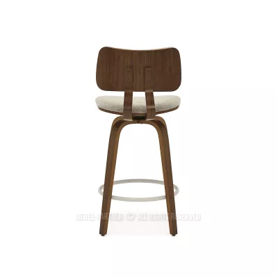 Otočná barová židle IBELINA - ořech / béžová