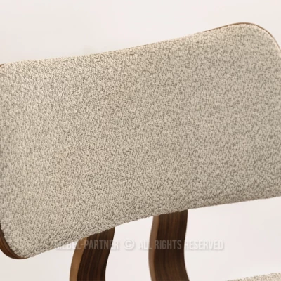 Otočná barová židle IBELINA - ořech / béžová