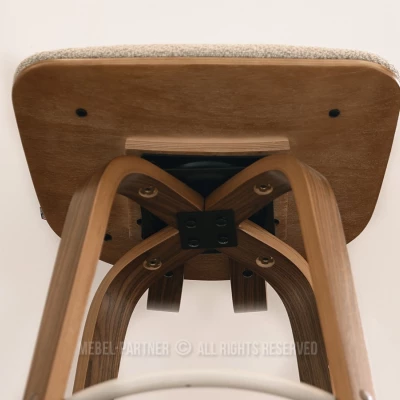 Otočná barová židle IBELINA - ořech / béžová