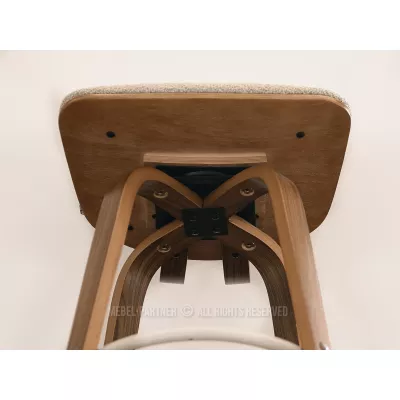 Otočná barová židle IBELINA - ořech / béžová