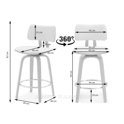 Otočná barová židle IBELINA - ořech / béžová
