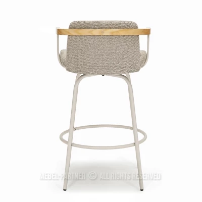 Elegantní barová židle SIDRA - tmavě béžová / dub