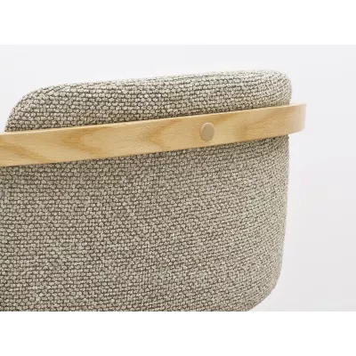 Elegantní barová židle SIDRA - tmavě béžová / dub