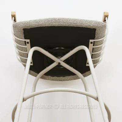 Elegantní barová židle SIDRA - tmavě béžová / dub