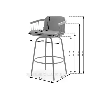 Elegantní barová židle SIDRA - tmavě béžová / dub