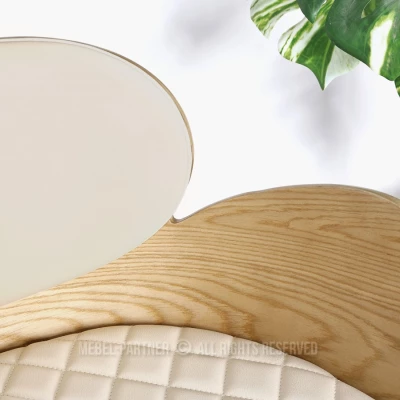 Designová barová židle RAWAN - dub / krémová