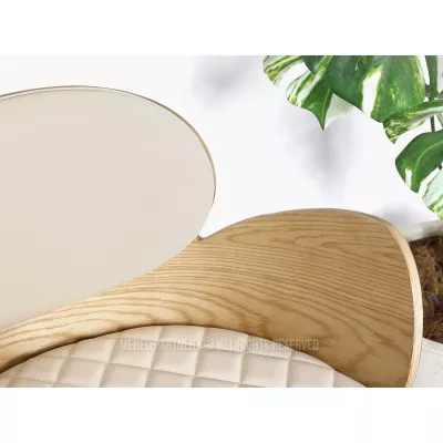 Designová barová židle RAWAN - dub / krémová