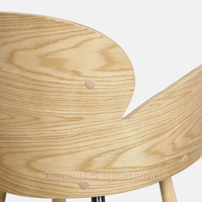 Designová barová židle RAWAN - dub / krémová