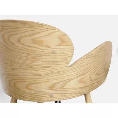 Designová barová židle RAWAN - dub / krémová