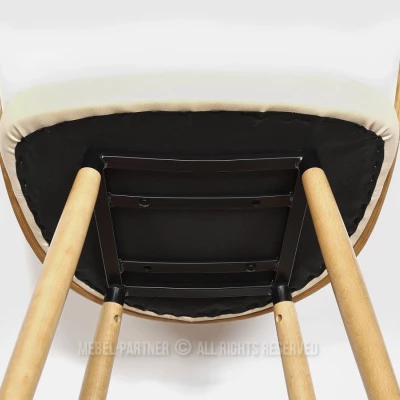 Designová barová židle RAWAN - dub / krémová