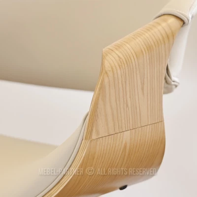 Designová barová židle SAROLTA - dub / béžová