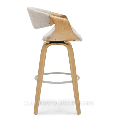 Designová barová židle SAROLTA - béžová / dub