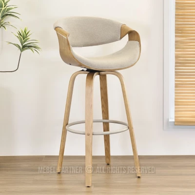 Designová barová židle SAROLTA - béžová / dub