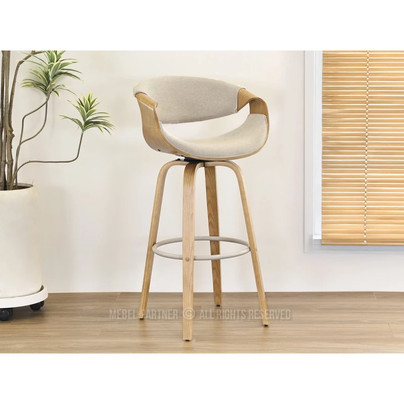 Designová barová židle SAROLTA - béžová / dub