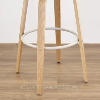 Designová barová židle SAROLTA - béžová / dub