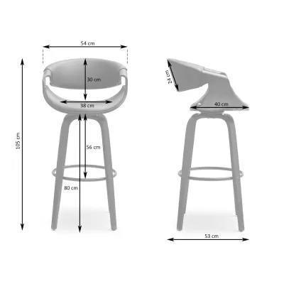 Designová barová židle SAROLTA - béžová / dub