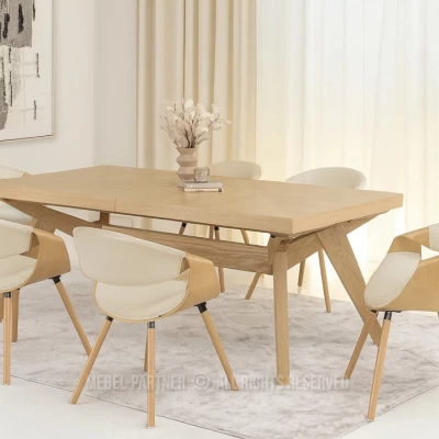 Designová jídelní židle SAROLTA - dub / béžová