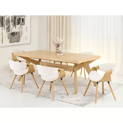 Designová jídelní židle SAROLTA - dub / krémová