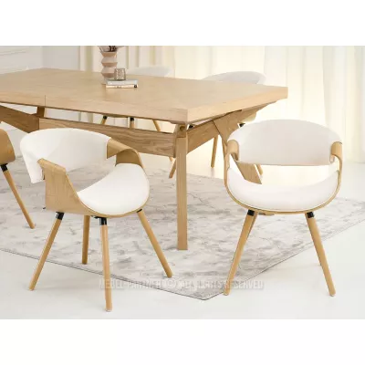 Designová jídelní židle SAROLTA - dub / krémová