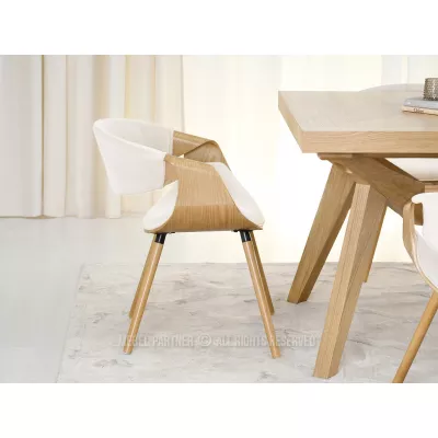 Designová jídelní židle SAROLTA - dub / krémová