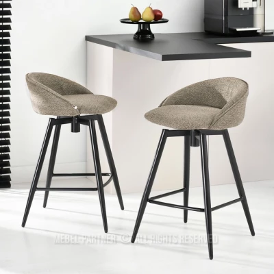 Čalouněná barová židle KATIANA - béžová / černá