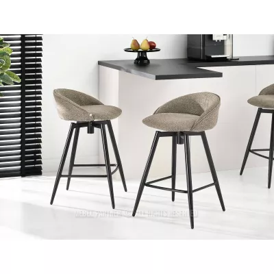 Čalouněná barová židle KATIANA - béžová / černá