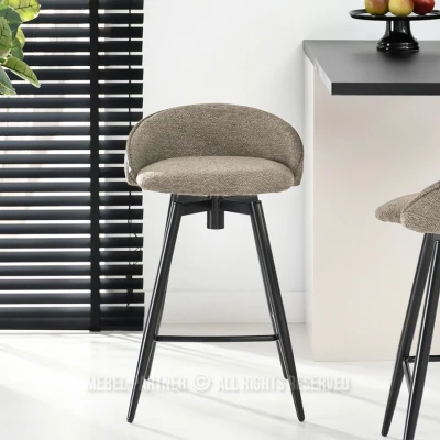 Čalouněná barová židle KATIANA - béžová / černá