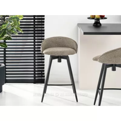 Čalouněná barová židle KATIANA - béžová / černá