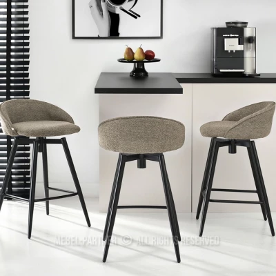 Čalouněná barová židle KATIANA - béžová / černá