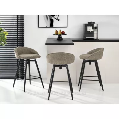 Čalouněná barová židle KATIANA - béžová / černá