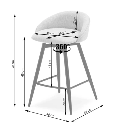 Čalouněná barová židle KATIANA - béžová / černá