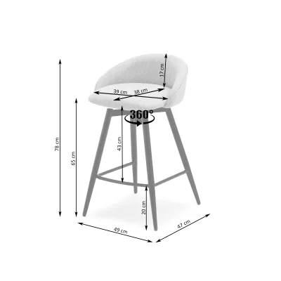 Čalouněná barová židle KATIANA - béžová / černá