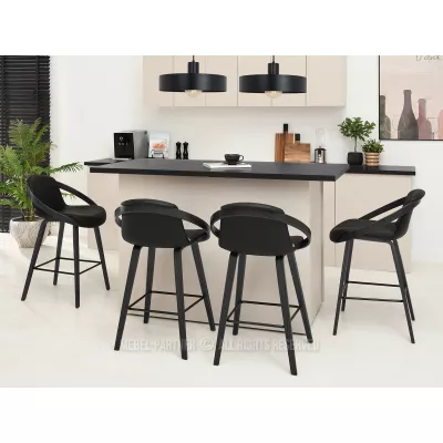 Designová barová židle HODA - černá
