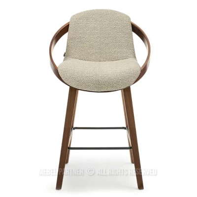 Designová barová židle HODA - ořech / béžová