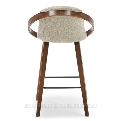 Designová barová židle HODA - ořech / béžová