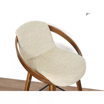 Designová barová židle HODA - ořech / béžová