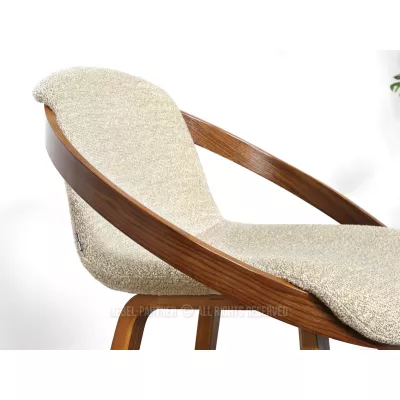 Designová barová židle HODA - ořech / béžová