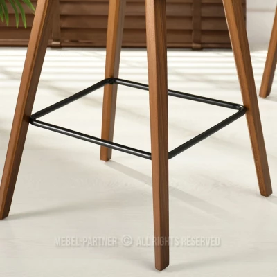 Designová barová židle HODA - ořech / béžová