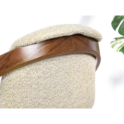 Designová barová židle HODA - ořech / béžová