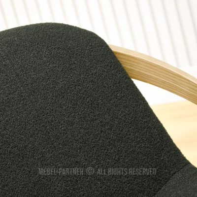 Designová jídelní židle HODA - tmavě zelená / dub