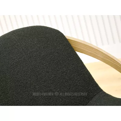 Designová jídelní židle HODA - tmavě zelená / dub