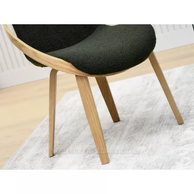 Designová jídelní židle HODA - tmavě zelená / dub