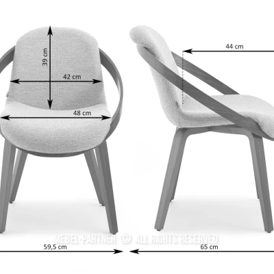 Designová jídelní židle HODA - měděná / ořech