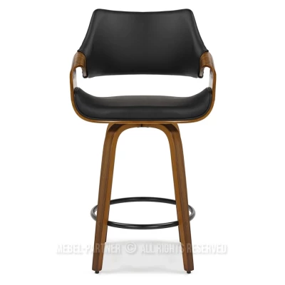 Barová židle NENET - černá / ořech