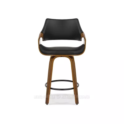 Barová židle NENET - černá / ořech